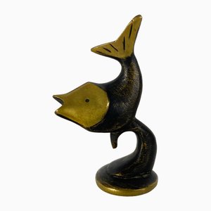 Figura de pez de bronce de Gluttöter para Hertha Baller, Austria, años 50