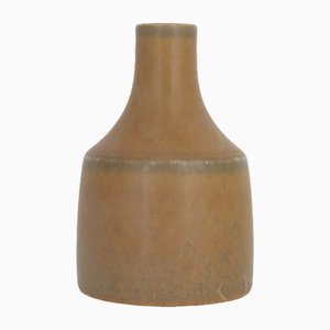 Small Mid-Century Scandinavian Modern Collectible Caramel Stoneware Vase by Gunnar Borg for Höganäs Ceramics, 1960s