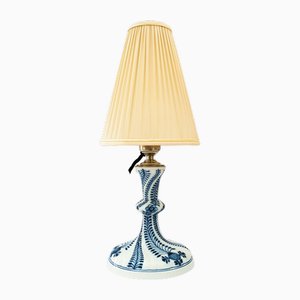 Meissen Porcelain Table Lamp with Fabric Shade, Germany, 1950s