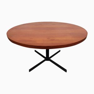 Table Basse Ronde en Teck, 1950s