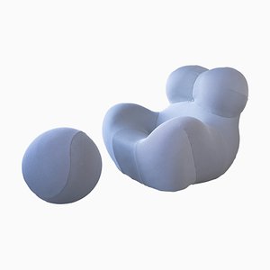 Set of Italian Big Mama Up Chair & Ottoman attributed to Gaetano Pesce for B&B Italia, 2000