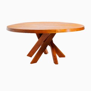 T21E Dining Table in Elm by Pierre Chapo, France, 1970s