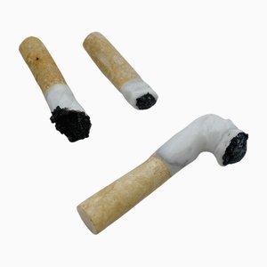 Fake Carrara Marble Cigarette Butts, Italy, 1950s, Set of 3