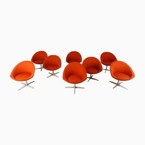Orange Swivel Chairs from Benjo, 1990s, Set of 8