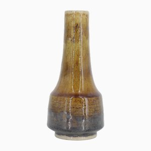 Vaso nr. 3 Mid-Century moderno da collezione in gres marrone smaltato di Gunnar Borg per Höganäs Ceramics, Scandinavia, anni '60
