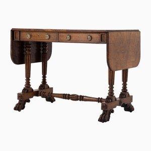 Importante Table Canapé Regency en Chêne et Loupe d'Orme (attribuée à George Bullock)