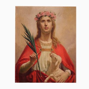 Saint Agnes, Early 20th Century, Oil on Canvas