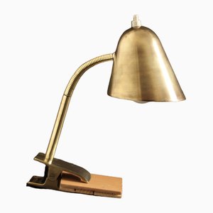 Mid-Century Table Lamp in Brass by Jacques Biny for Luminalité, 1950s