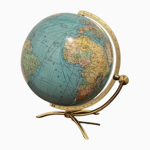 Globo terráqueo vintage de vidrio de Paul Ostergaard, años 50