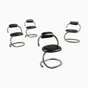 Cobra Chairs attributed to Giotto Stoppino, 1970s, Set of 4