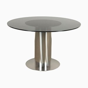 Vintage Coffee Table in Aluminium, Metal & Glass, Italy, 1970s
