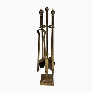 Neoklassizistisches Bronze & Messing Messing Set, 1930er, 4 . Set