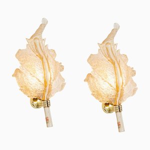 Large Murano Glass Wall Sconces attributed to Barovier & Toso, Italy, 1970s, Set of 2