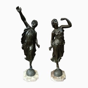 Statuette in bronzo dell'Allegoria della Primavera, set di 2