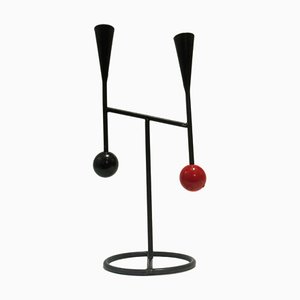Vintage Candleholder in Cast Iron and Wood by Gunnar Ander, Sweden, 1950s