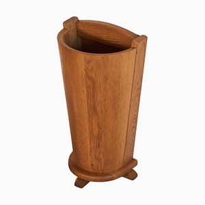 Wall Umbrella Stand in Oak by Guillerme et Chambron, 1950s