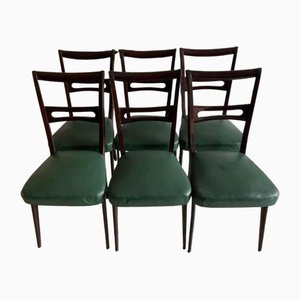 Dining Chairs in Wood and Skai by Ico & Luisa Parisi, 1960s, Set of 6