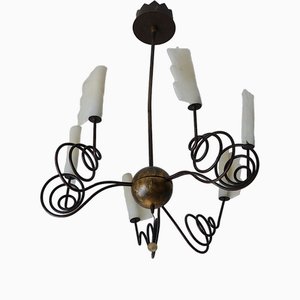 Gilded Metal and Murano Glass Chandelier by Jean-Francois Crochet for Terzani