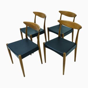 Mid-Century Danish MK310 Teak Dining Chairs by Arne Hovmand Olsen for Mogens Kold, 1950s, Set of 4