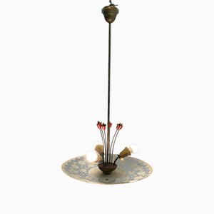 Deckenlampe aus Messing, 1950er