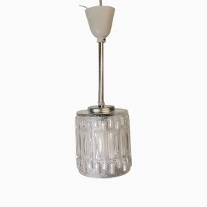 Minimalist Glass Pendant Lamp, USSR, 1970s