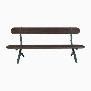 Early 20th Century Tree Branch Garden Bench with Cast Iron Uprights