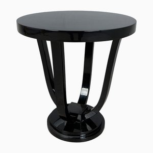 Tavolino alto Art Deco laccato nero