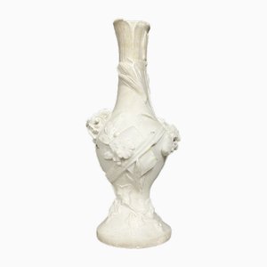 Art Deco Vase in White Carrara Marble, 1920s