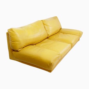 Großes Tema 2-Sitzer Sofa aus Leder von A. Piazzesi, Italien, 1980er