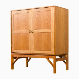 Oak Cabinet with Vinyl Records Compartments by Christian Hvidt for Soborg Mobelfabrik, Denmark, 1970s