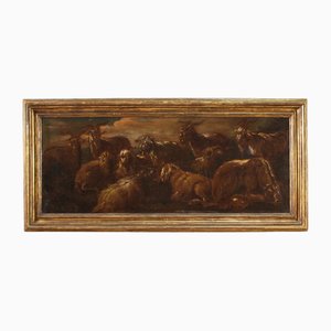 Paesaggio con capre, 1680, Olio su tela, con cornice