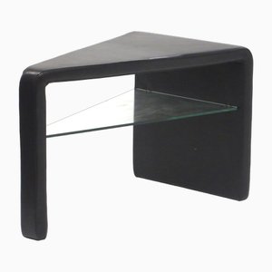 Table d'Appoint Vintage en Cuir Noir de de Sede, 1970s