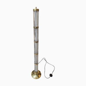Vintage Floor Lamp in Brass and Glass