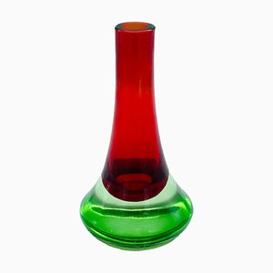 Flavio Poli zugeschriebene Sommerso Murano Glas Vase für Seguso, Italien, 1960er