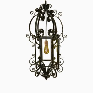 French Gothic Style Metal Lantern, 1900s