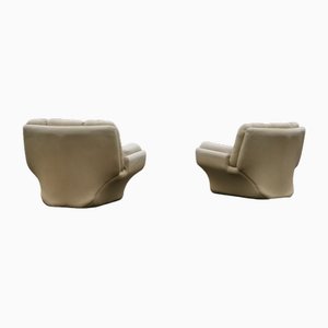Space Age Leather Armchairs, 1970s, Set of 2