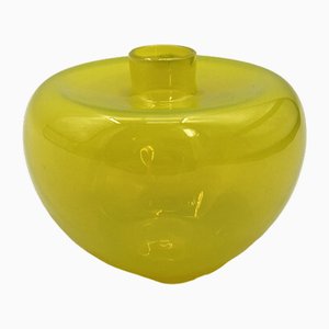 Vase en Verre de Murano Jaune Citron de Salviati, Italie