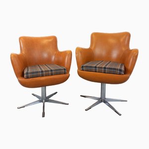 Set of Vintage Skai and Chrome Armchairs, 1970s