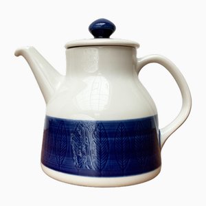 Mid-Century Swedish Koka Blue, Blau, Bla Series Coffee Pot by Hertha Bengtson for Rörstrand, 1950s