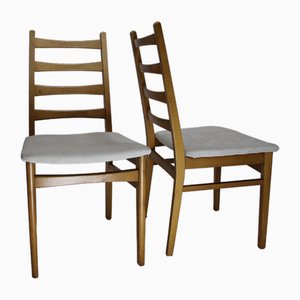 Vintage Stühle aus Teak & Velours, Dänemark, 1960er, 2er Set