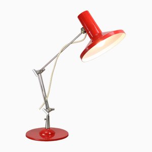 Lámpara de mesa italiana vintage roja, años 70