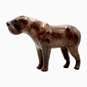 Figurine Bulldog Art Déco en Cuir de Liberty London, 1920s