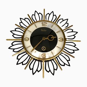 Mid-Century Sunburst Wall Clock from Müller, 1960s