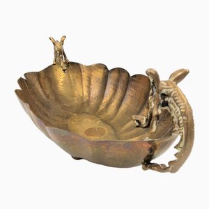 Brass Bowl with Dragon-Shaped Handles, 1890s