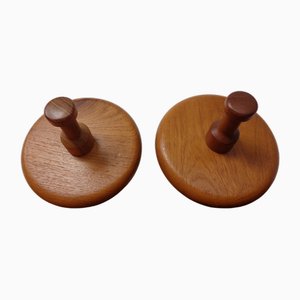 Dänische Teak Haken, 1960er, 2er Set