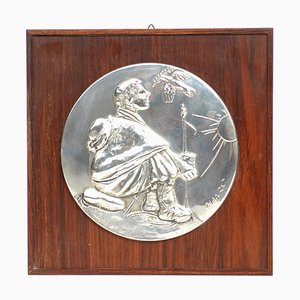 Limitierte Auflage Silber Relief von Giacomo Manzù für Franklin Mint, 1970er