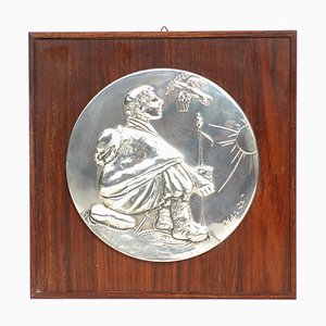 Relief en Argent en Édition Limitée par Giacomo Manzù pour Franklin Mint, 1970s