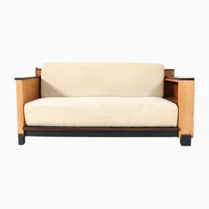 Panca o divano modernista Art Déco in quercia, anni '20