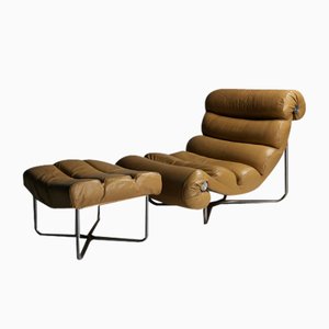 Chaise et Repose-Pied Glasgow Mid-Century Moderne par Georges Van Rijck pour Beaufort, Set de 2