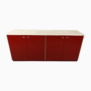 Rot lackiertes Vintage Sideboard, 1980er